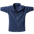 thumbnail image 1 of PEONAVET Mens Jacket Men's Solid Color Pocket Zipper Cardigan Long Sleeved Stand Up Collar Wool Jacket, 1 of 8