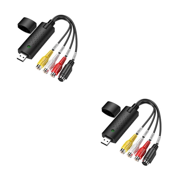 crativent USB 2.0 Easy Cap Video TV DVD VHS DVR Card Easier Cap USB Video Device Support Win7/8 Card 5VDC 250mA 88mmx28mmx18mm 2Set