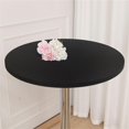 thumbnail image 1 of ORUYROP Lot de 2 Capuchon de Table Ronde Cocktail Spandex Ajusté Extensible Nappe Cocktail Serrée Élastique pour Mariages Banquets Événements Fêtes Restaurants (Taille : 200cm, Couleur : Noir), 1 of 7
