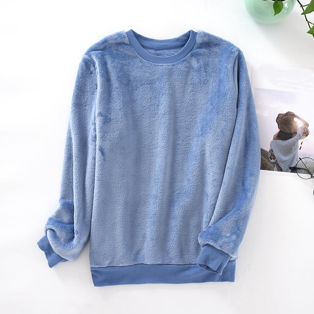 RKSTN Pajamas For Men Fashion Solid Color Crew Neck Long Sleeve Comfy Sleepwear Spring Lightweight Nightwear Fall Tops