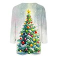 thumbnail image 4 of Lcziwo Women's 3/4 Sleeve T Shirts Round Neck Christmas Holiday Tops Xmas Giltter Tree Print Loose Blouses 2025 Fal Fashion Casual Tees White,XXXL, 4 of 5