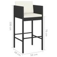 thumbnail image 4 of vidaXL Tabourets de Bar 4 Pcs avec Coussins en Rotin Poly Noir, 4 of 4