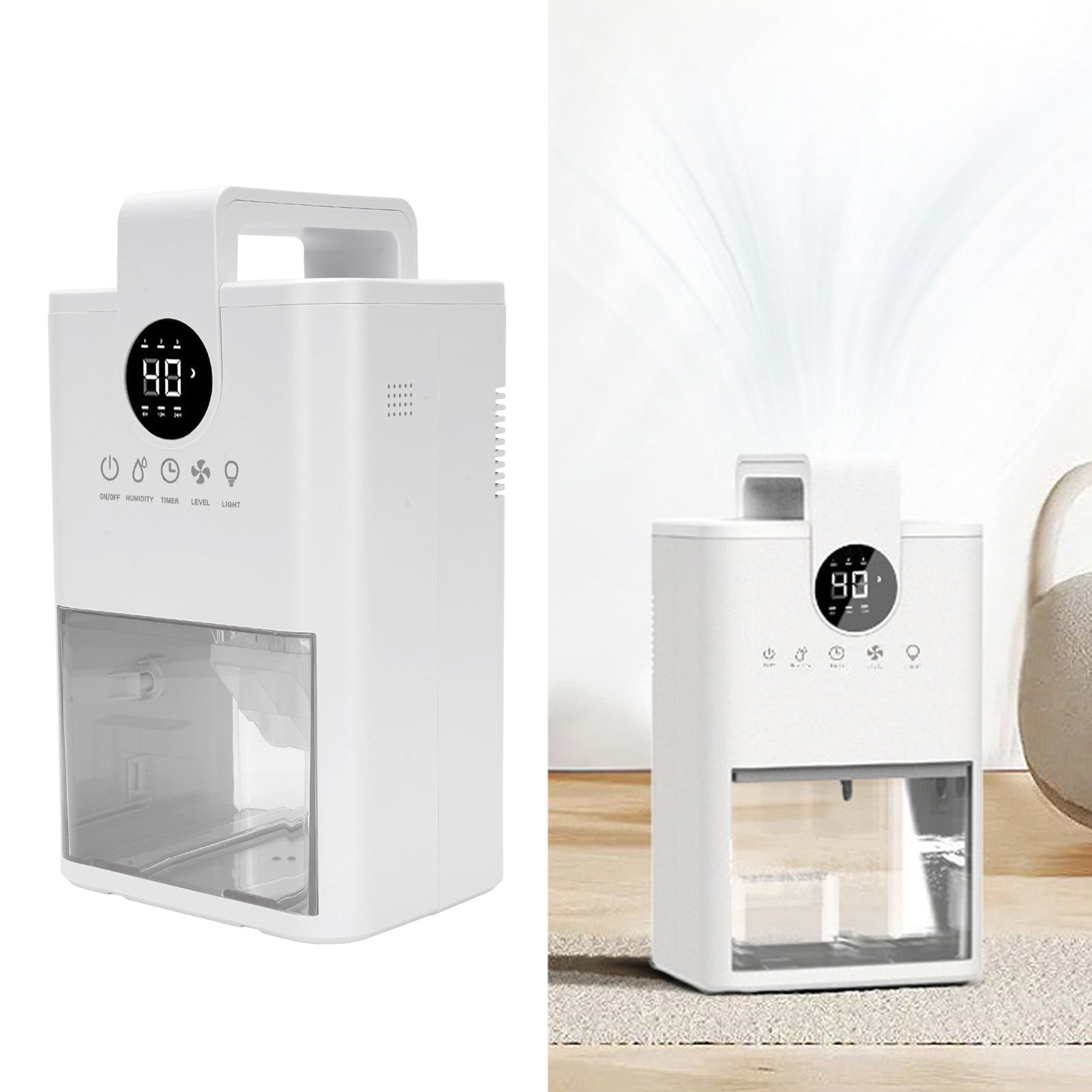 Home Dehumidifier, Efficient Small Dehumidifier Quiet Timer 1L Water Tank  for Closet US Plug,EU Plug