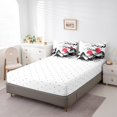 thumbnail image 4 of YST Japanese Style Comforter Set Twin 7 Piece,Ink Painting Mount Fuji Bedding Set With Sheet Set,Mountain Cherry Branches Red Sun Bed In A Bag With Throw Pillow Covers,Reversible, 4 of 5