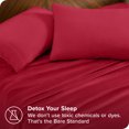 thumbnail image 3 of Bare Home Microplush Fleece Sheet Set - Ultra Soft - Deep Pocket - Twin XL, Red, 3 of 7