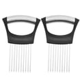 thumbnail image 2 of 1PC Potato Fry Cutter Onion Holder For Slicing Stainless Steel Onion Cutter Lemon Slicer Vegetable Cutter Kitchen Chopper Slicing Assistant Tool For Onion Potato And Tomato Lemon (2 PCS), 2 of 9