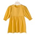 thumbnail image 1 of LOVZFMLL Spring And Summer Girls' Solid Color Long Sleeve Round Neck Dress Elegant And Sweet Versatile Girls' Lantern Sleeve Dress, 1 of 2