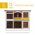thumbnail image 4 of PawHut 49"L Wooden Rabbit Hutch, Two Story Bunny Cage with Ramp, 4 of 10