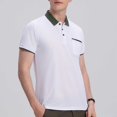 thumbnail image 2 of Sentmoon Outfits for Mens Oversized Relaxed Turndown Collar Short Sleeve Summer Shirts with Pockets Button Down Solid Color Mens's Tops Trendy for Business Travel White S, 2 of 6