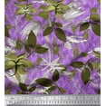 thumbnail image 1 of Soimoi Purple Poly Georgette Fabric Artistic Leaves Decor Fabric Printed Yard 52 Inch Wide, 1 of 5
