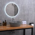 thumbnail image 2 of Aquaterior Bathroom Ceramic Sink Faucet Kit w/ LED Lighted Mirror Towel Rack, 2 of 10