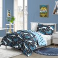thumbnail image 2 of dream FACTORY Kids 7-Piece Complete Set Easy-Wash Super Soft Microfiber Comforter Bedding, Full, Blue Sharks, 2 of 4