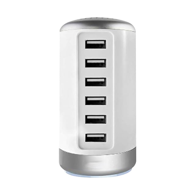 Lksixu 6 USB Smart Fast Charger 6A Multi-port USB Cylindrical Charger,applicable To Android And IOS Mobile Phones, MP3/MP4, Cameras, Tablets,etc. Fast Charging Socket fast charging socket Electronics