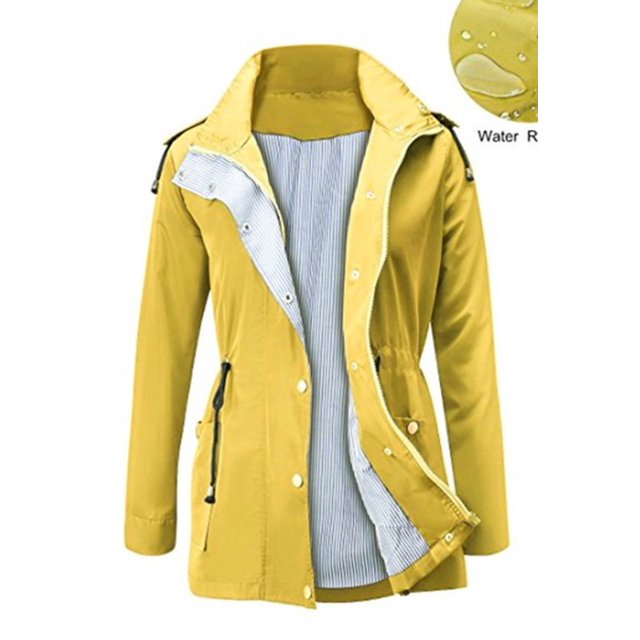 Veste Imperméable Imperméable Imperméable à l'Eau Légère de Randonnée de Camping en Plein Air de Femmes à Capuche Multicolores