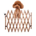 thumbnail image 2 of Barrière pour Animaux Porte Coulissante pour Chien Barrière pour Animaux Rétractable Réglable Porte Coulissante pour Chien Bois Intérieur Barrière pour Chien Entrée Escaliers Clôture pour Chiot, 2 of 8