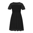 thumbnail image 4 of SROBPTY Robes pour Filles, Robe en Maille à Manches Courtes pour Fille, Taille Haute, Coupe Trapèze, Décontractée, Noire, 7 Ans, 4 of 4