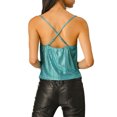 thumbnail image 3 of INSPIRE CHIC Camisole à Bretelles Spaghetti Métallisée Scintillante à Col Bénitier pour Femme, 3 of 6