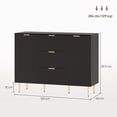 thumbnail image 3 of HOMCOM Sideboard Buffet Cabine w/ 3 Drawers and Adjustable Shelves, Black, 3 of 10