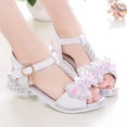 thumbnail image 2 of MIASHUI Chaussures de Fille Robe Été Sandales à Bout Ouvert Danse Chaussures de Princesse, Blanc, 4-4,5 Ans, 2 of 4