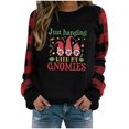 thumbnail image 1 of Faithtur Femmes Sweat-Shirt Modèle de Style de Noël à Manches Longues Pull à Carreaux, 1 of 9