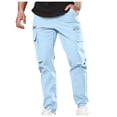 thumbnail image 2 of LSLJS Men Casual Multiple Pockets Outdoor Straight Type Fitness Pants Cargo Pants Trousers, 2 of 7