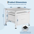 thumbnail image 2 of Piédestal de Lessive de 29 Pouces de Large pour Laveuse et Sécheuse avec Tablette Coulissante, Piédestal à Ajustement Universel Anti-Vibration pour Machine à Laver avec Rangement à la Base, Capacité de 800 Lb, Blanc, 2 of 8