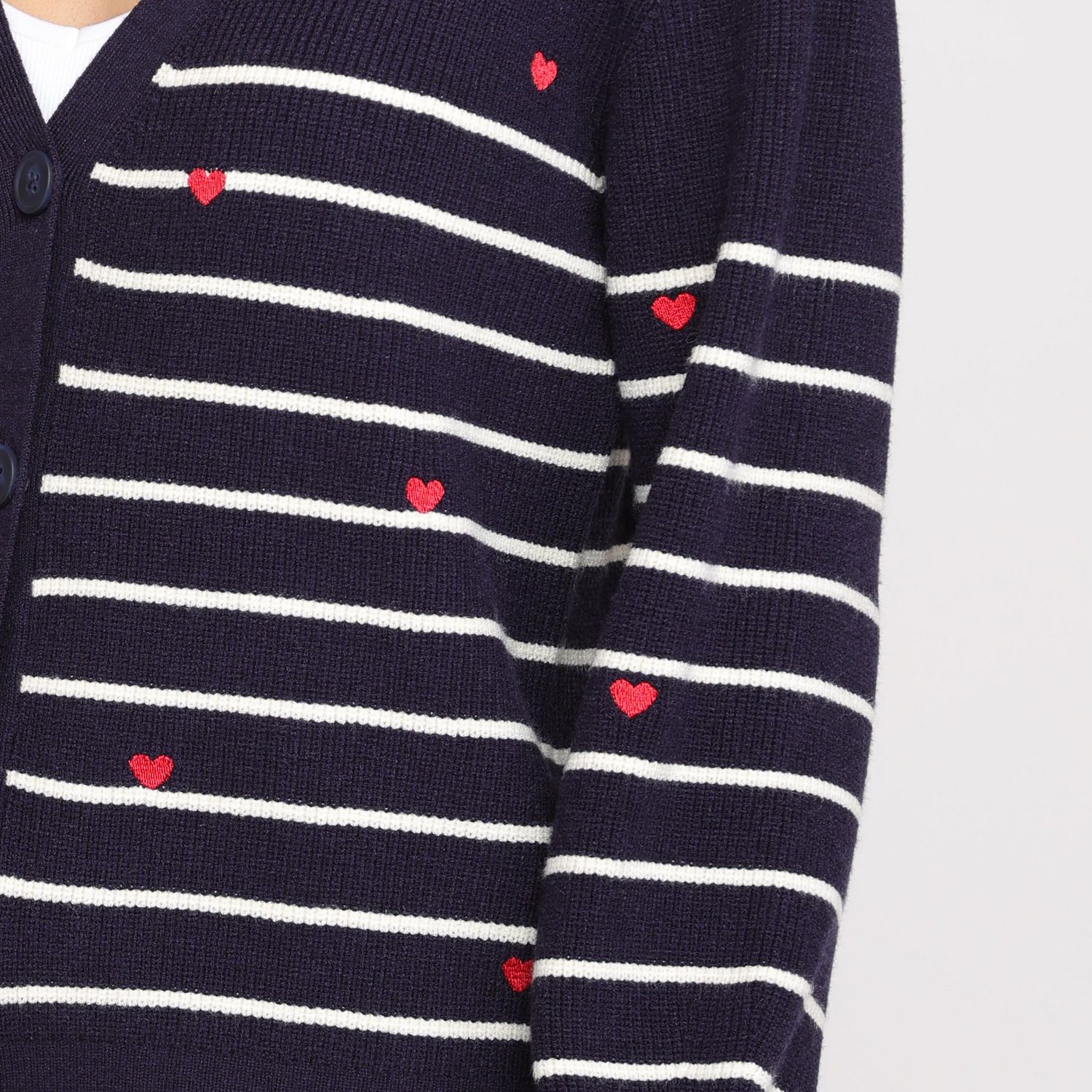 Devoted Women's Heart & Striped Cardigan