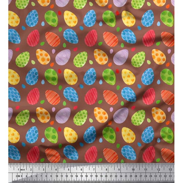 Soimoi Modal Satin Fabric Egg Easter Fabric Prints by Yard 42 Inch Wide