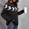 thumbnail image 5 of IROINID Pull à Col Rond pour Femme Imprimé Confortable Mi-Longue Manches Longues Halloween Loisirs Pull à Tricoter Tops, 5 of 5