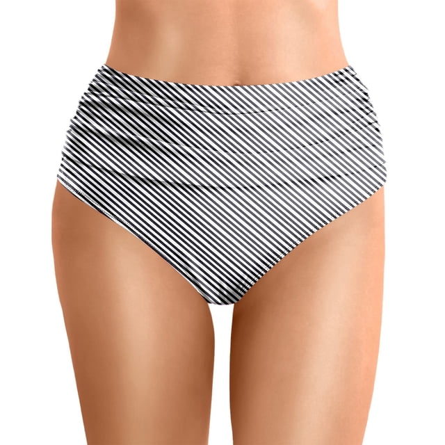 Bas de Maillot de Bain à Classification de Produit - Taille Haute Froncée, Contrôle du Ventre, Bas de Bikini pour Femmes - Maillot de Bain Confortable et Stylé pour la Plage Ou la Piscine