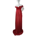 thumbnail image 1 of facefd Robe de Maternité pour Photographie, Épaules Dénudées, Robe Longue en Mousseline, devant Maxi, Grossesse, Longues Robes pour Femmes, Accessoire de Séance Photo, Prise de Vue, Rouge m, 1 of 9