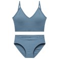 thumbnail image 4 of Womens Sports Bras Padded Back-Smoothing Bra Feature V-Neck Strapless Bra Style W-785 Blue M, 4 of 4