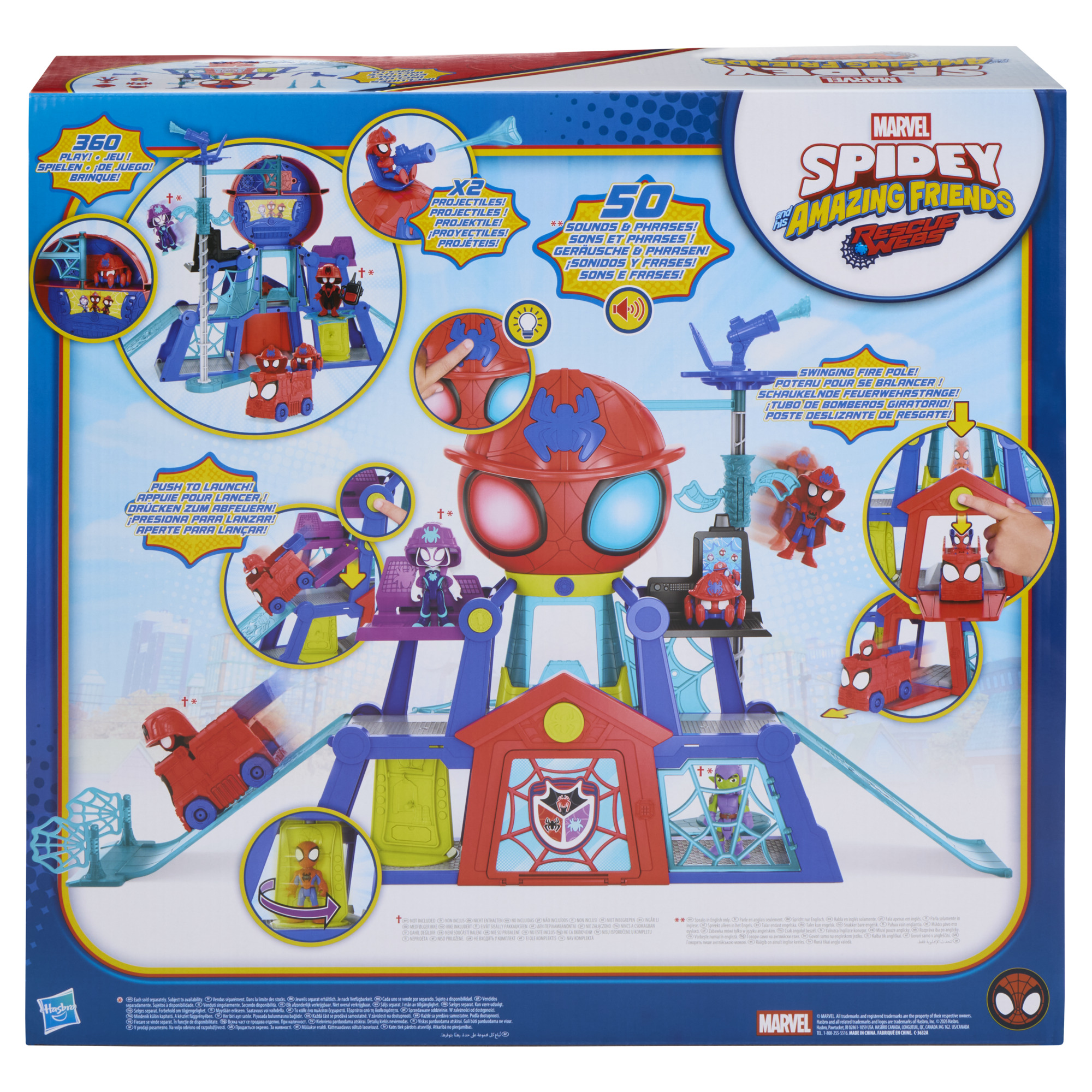 Marvel Spidey et ses Amis Extraordinaires QG Rescue-Webs, coffret pour enfants, dès 3 ans