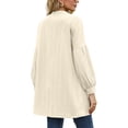 thumbnail image 2 of Avamo Ladies Cardigan Open Front Outwear Solid Color Knit Cardigans Lightweight Tunic Tops Work Apricot 2XL, 2 of 3