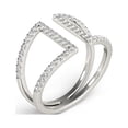 thumbnail image 3 of 14k White Gold Open Dual Band Ring Diamonds (1/2 cttw) Size 6.5, 3 of 4