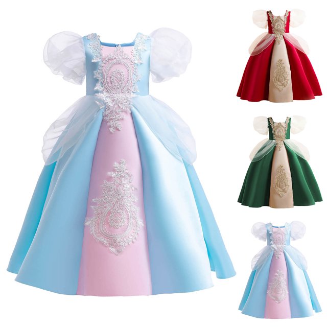 Zwiiyzr Robe de Princesse en Tulle Scintillant pour Filles de 3 à 12 Ans Robe de Bal Longue à Sequins pour Mariage Rouge