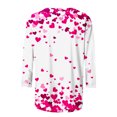 thumbnail image 5 of Penkiiy T-Shirt de la Saint-Valentin pour Femmes Manches 3/4 Col Rond Mignon Cœurs Graphiques T-Shirts Mode Décontractée Blouse 5TG Multicolore, 5 of 5