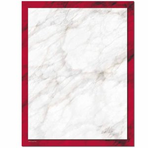 Papier à en-tête en marbre rouge - 100 Feuilles de travail Élégante conception laser & Compatible avec le jet d'encre USA