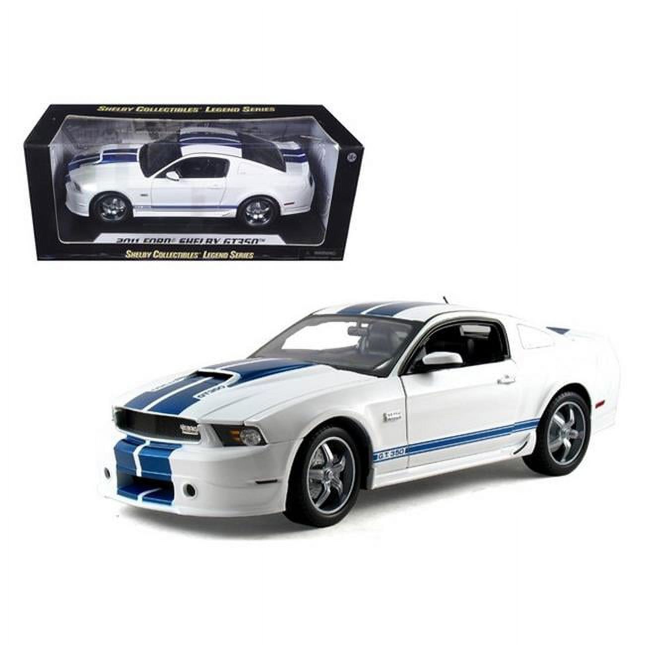 Shelby Collectibles SC351 2011 Ford Shelby Mustang GT350 Blanc 1-18 Voiture Miniature Moulée sous Pression