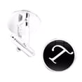 thumbnail image 2 of pitrice 1 Pair Men's Letter Cufflink Wedding Formal Initial Alphabet Stainless Steel Cufflink, Letter T, 2 of 9