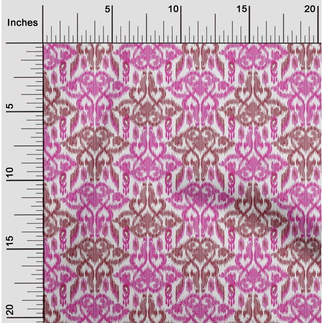 oneOone Polyester Lycra Fabric Swirl & Paisley Ikat Decor Fabric Printed BTY 56 Inch Wide