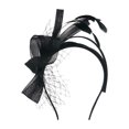thumbnail image 1 of XASZHN Knot Headband for Commute Versatile Bridal Feather Hair Accessory with Bow Black_001 One Size, 1 of 2