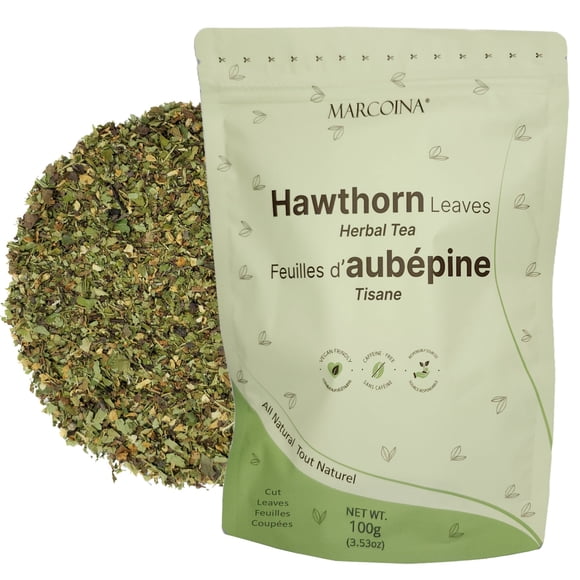 Hawthorn Herbal Tea 100g by MARCOINA - Cut Leaves, Loose, Caffeine-Free (3.53 oz)