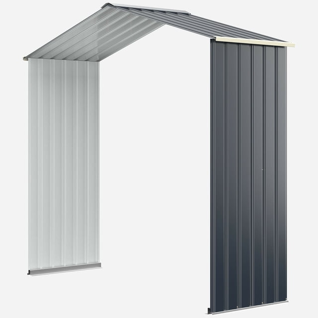 Gymax Trousse d'Extension pour Remise de Rangement Extérieure pour Largeur de Remise de 7 Pi Gris