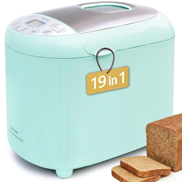 Remis à Neuf KeenZest KA8510 Machine à Pain Pratique 19-en-1 avec Capacité de 2 Lb, Cycle Entièrement Programmable, Minuterie à Retard de 15 Heures, Vert Menthe