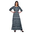 thumbnail image 1 of Moomaya Robe Longue Évasée Imprimée pour Femmes Manches 3/4 Col Rond Tenue Décontractée, 1 of 3
