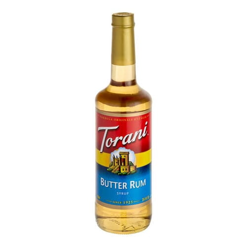 Torani Butter Rum Syrup – Rich Toffee Notes & Velvety Confectionery Warmth, 750 mL (25.36 oz) Premium Glass Bottle