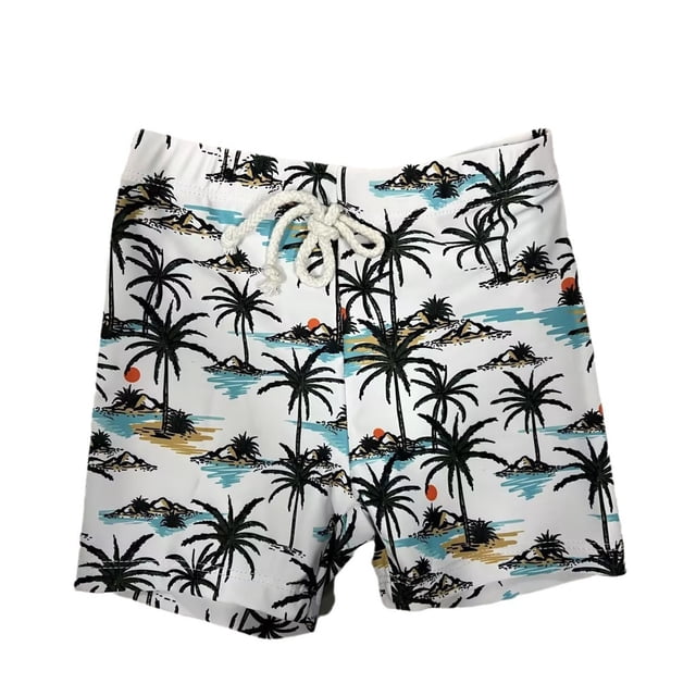 MIASHUI Boys Swim Trunks Toddler Swim Board Shorts Beach Swimwear Shorts Bathing Bottom,Black,2-3 Years