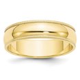 thumbnail image 1 of 10KY 6mm Milgrain Half Round Band Size 9.5 Size 9.5, 1 of 4