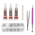 thumbnail image 3 of Kit de Colle Strass, Kit de Colle Strass à Ongles Coupe Multi Facettes pour la Fabrication de Bijoux Blanc, 3 of 7